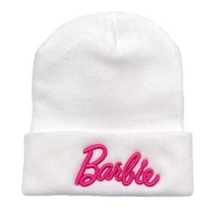 Barbie White and Pink Beanie